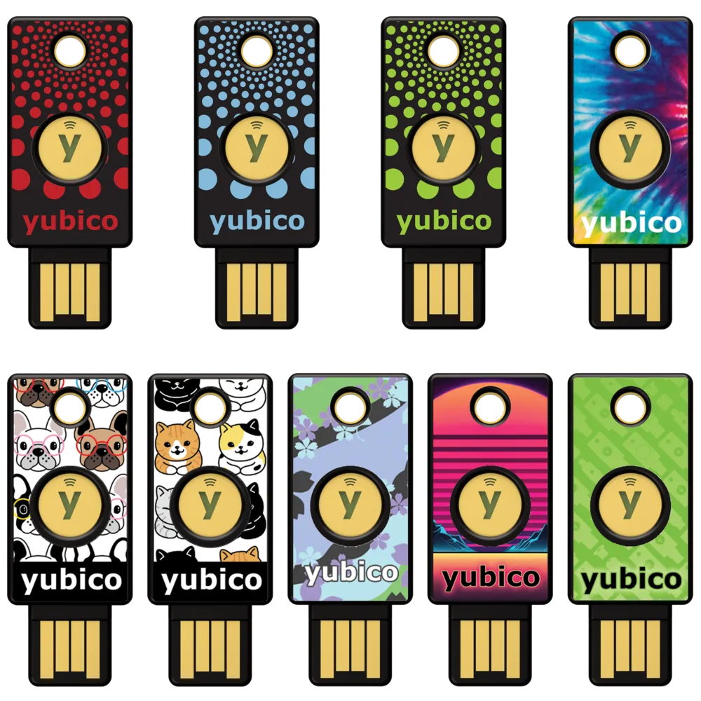 Yubico covers, lanyards and key organisers