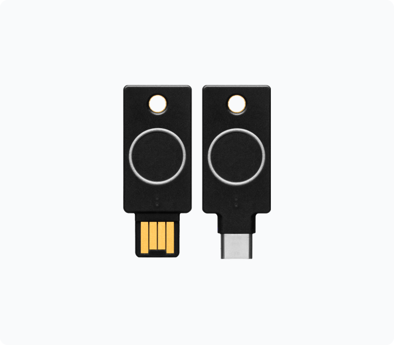 YubiKey Bio Series keys with fingerprint sensor